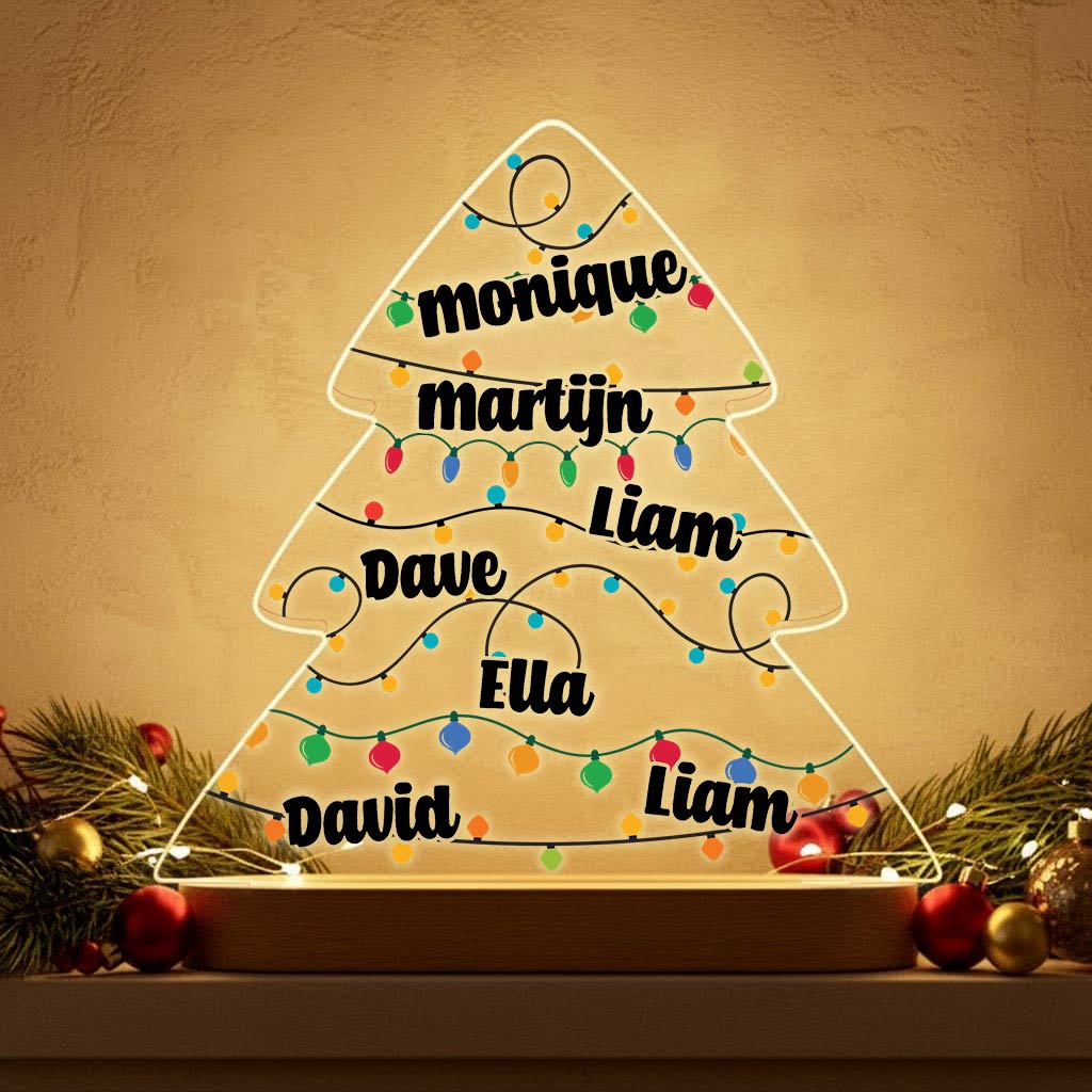 Full color Kerstboom met namen Ledlamp - Bella Mia