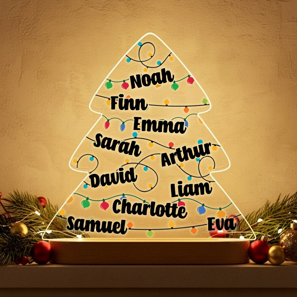 Full color Kerstboom met namen Ledlamp - Bella Mia