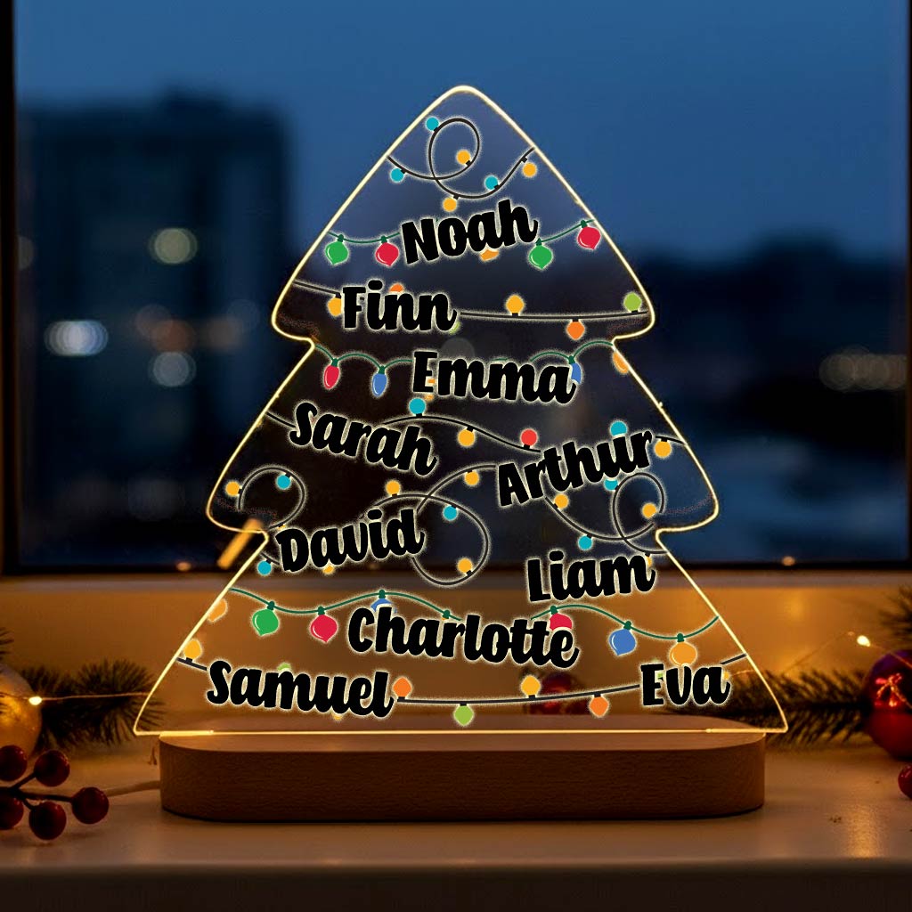 Full color Kerstboom met namen Ledlamp - Bella Mia