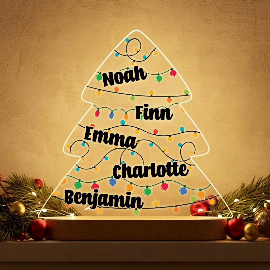 Full color Kerstboom met namen Ledlamp - Bella Mia