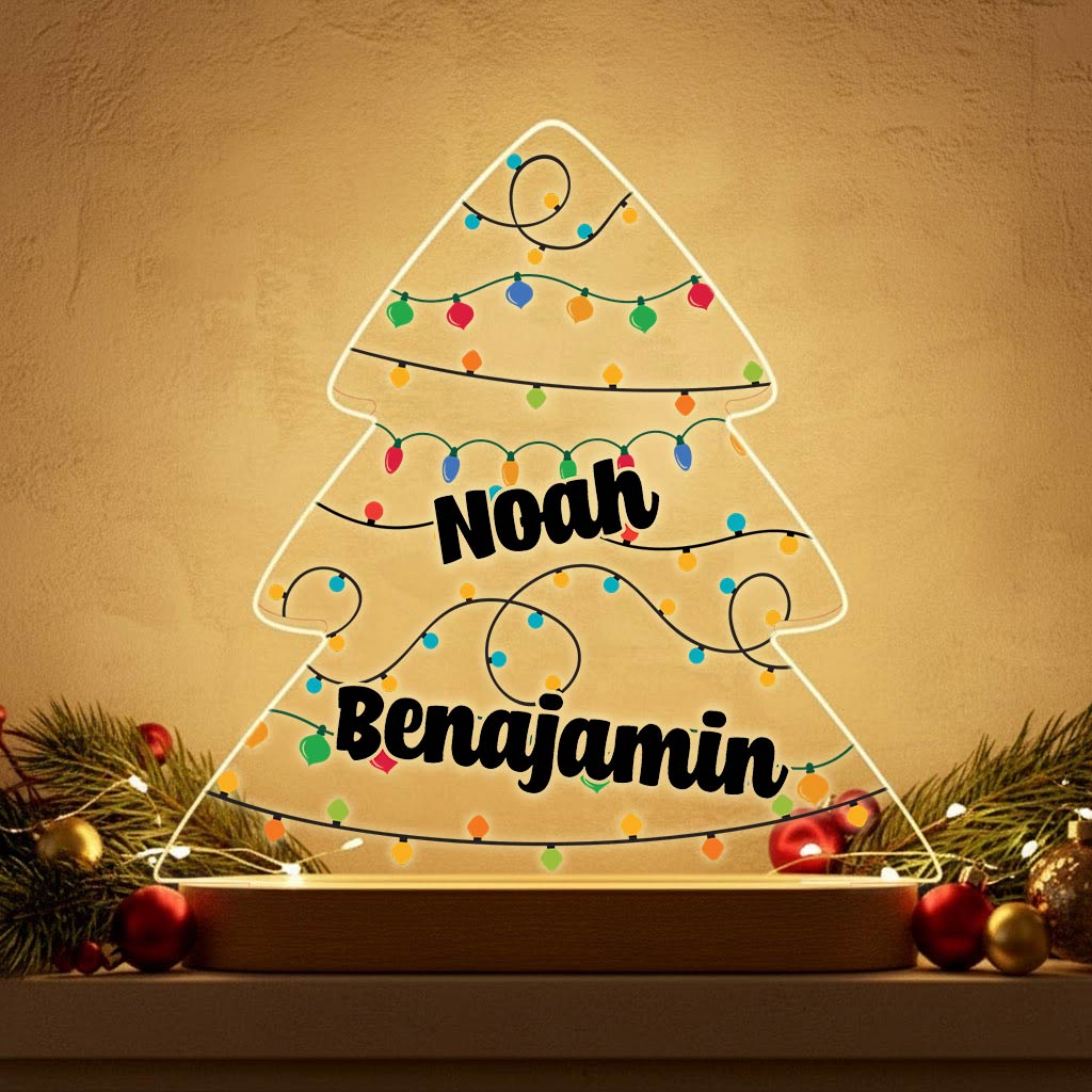 Full color Kerstboom met namen Ledlamp - Bella Mia