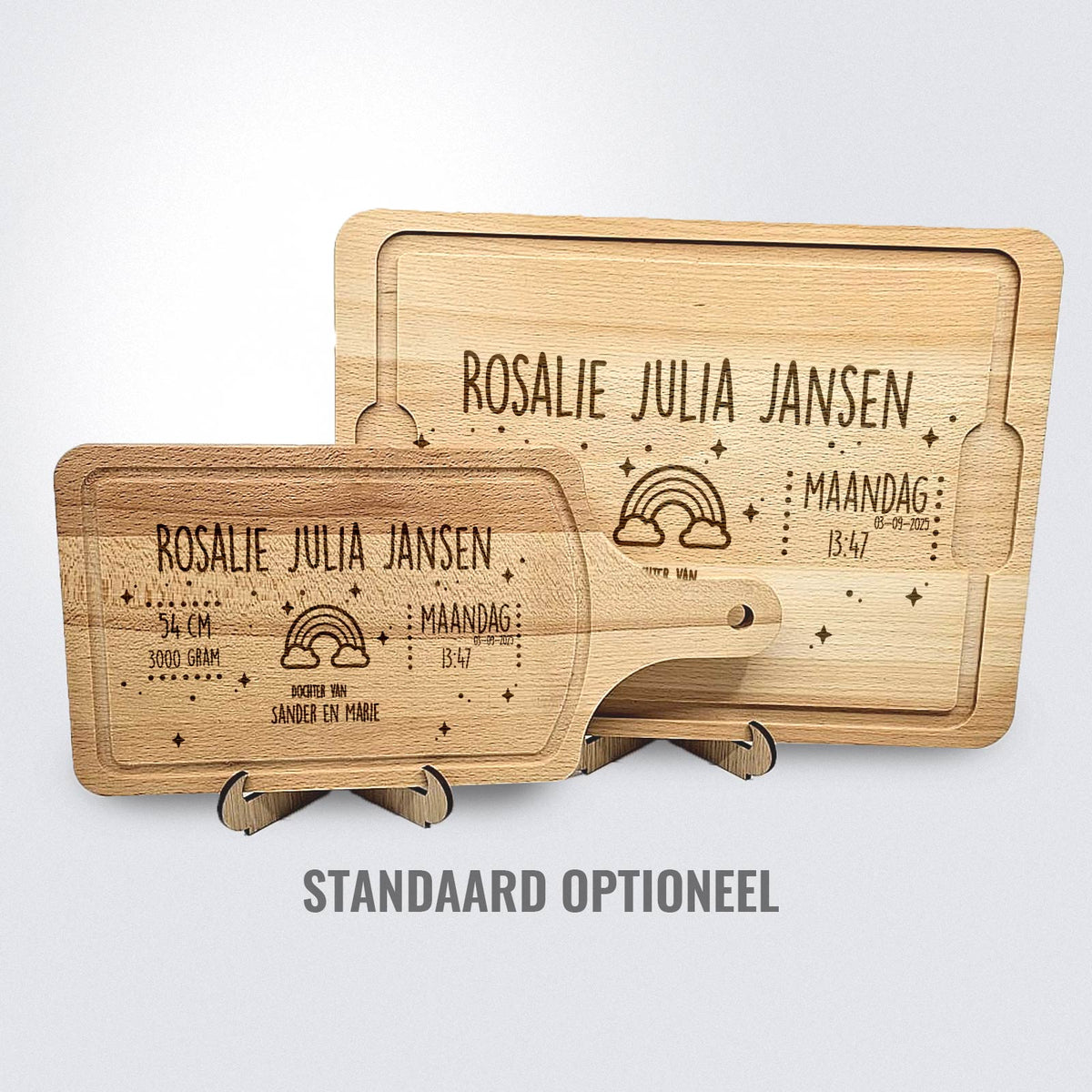 Geboorteplank Met Regenboog Snijplank - Bella Mia
