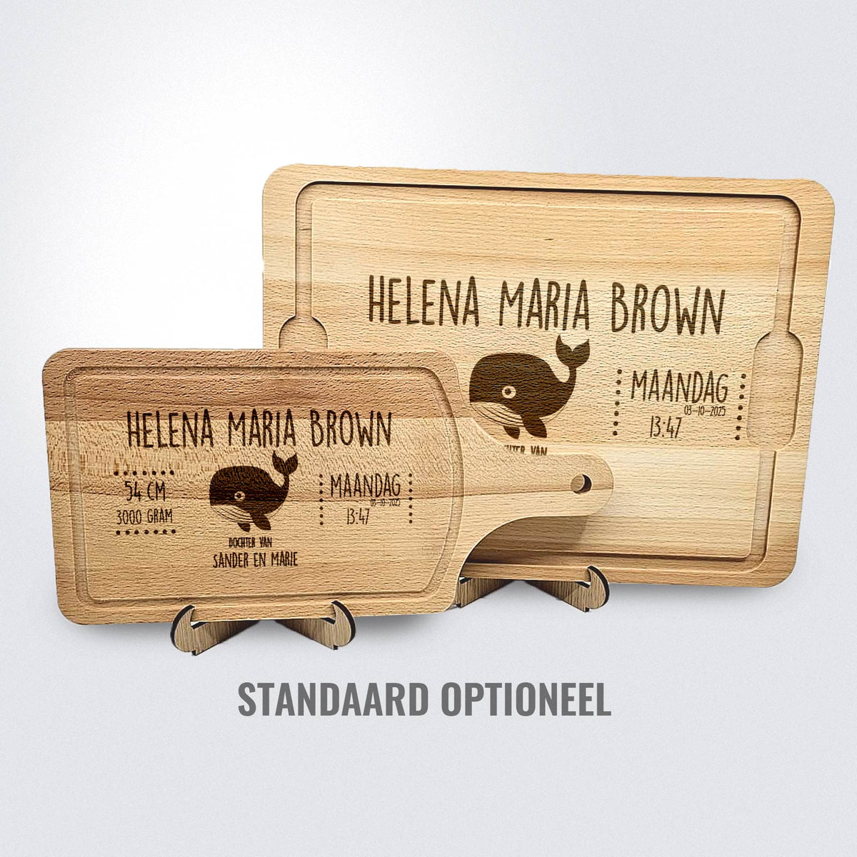 Geboorteplank Met Walvis Snijplank - Bella Mia