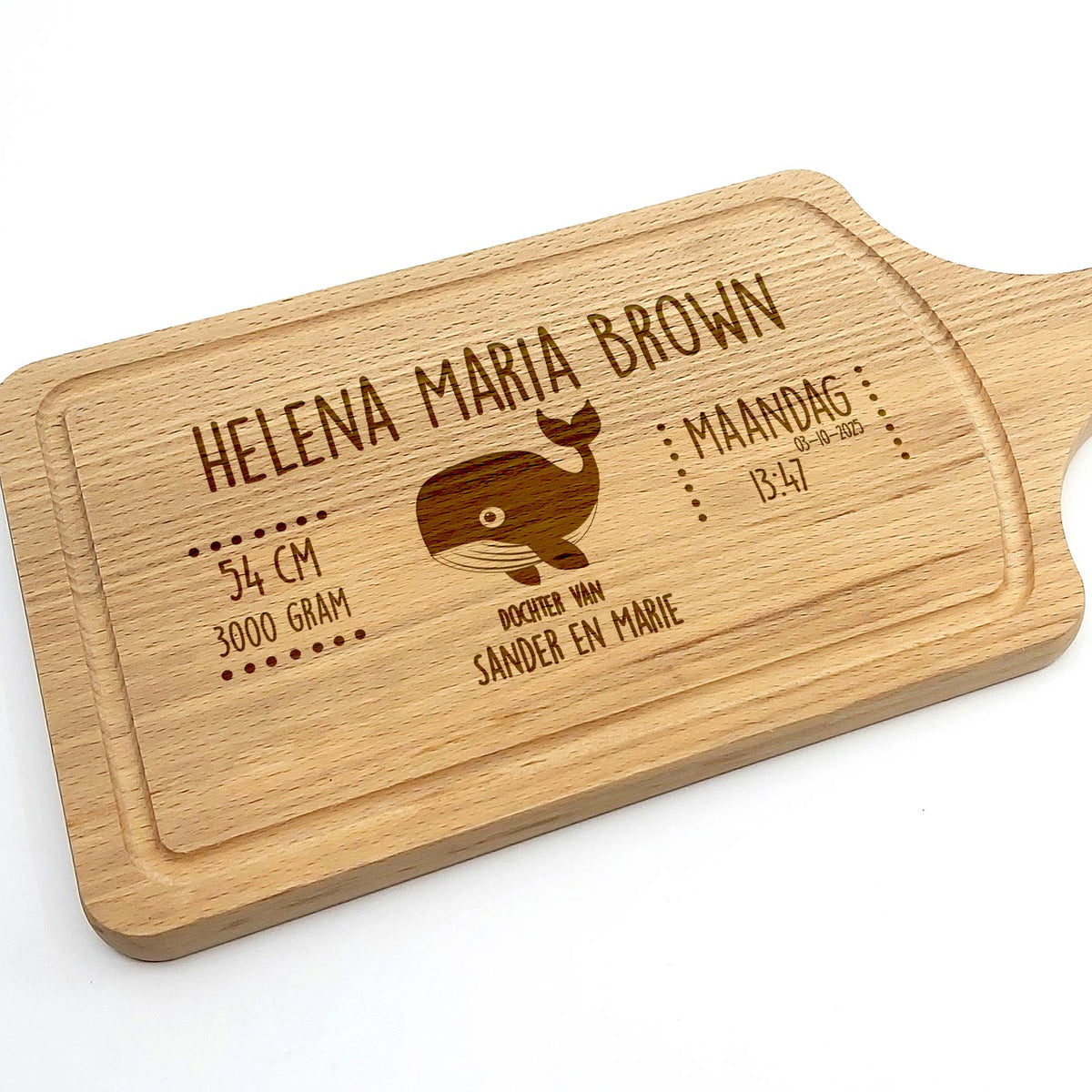 Geboorteplank Met Walvis Snijplank - Bella Mia