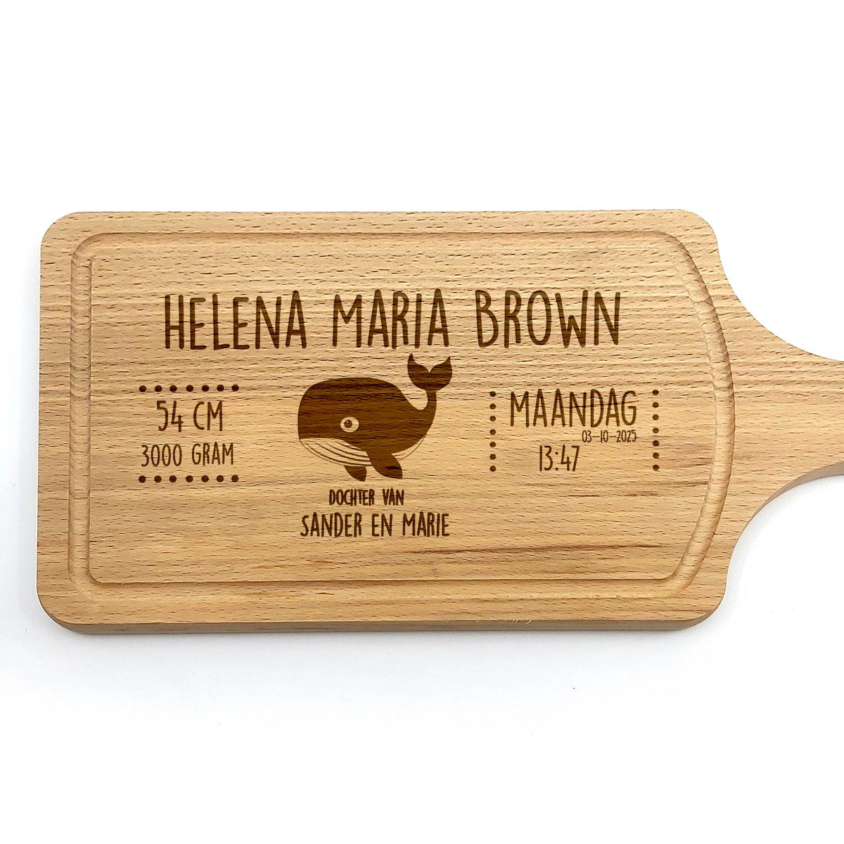 Geboorteplank Met Walvis Snijplank - Bella Mia