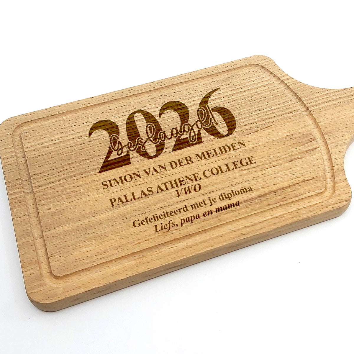 Gefeliciteerd met je diploma! - Snijplank\ - Bella Mia