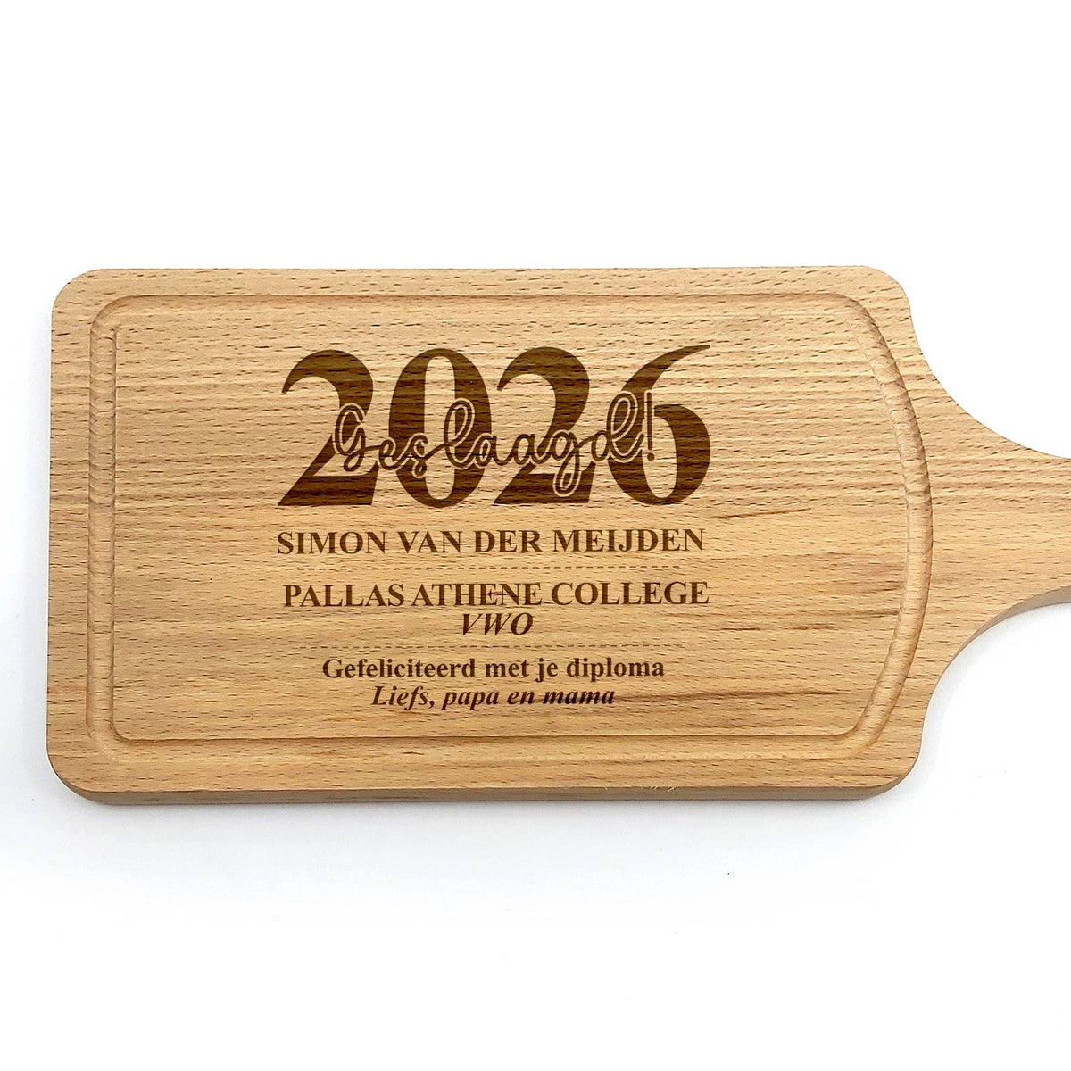 Gefeliciteerd met je diploma! - Snijplank\ - Bella Mia