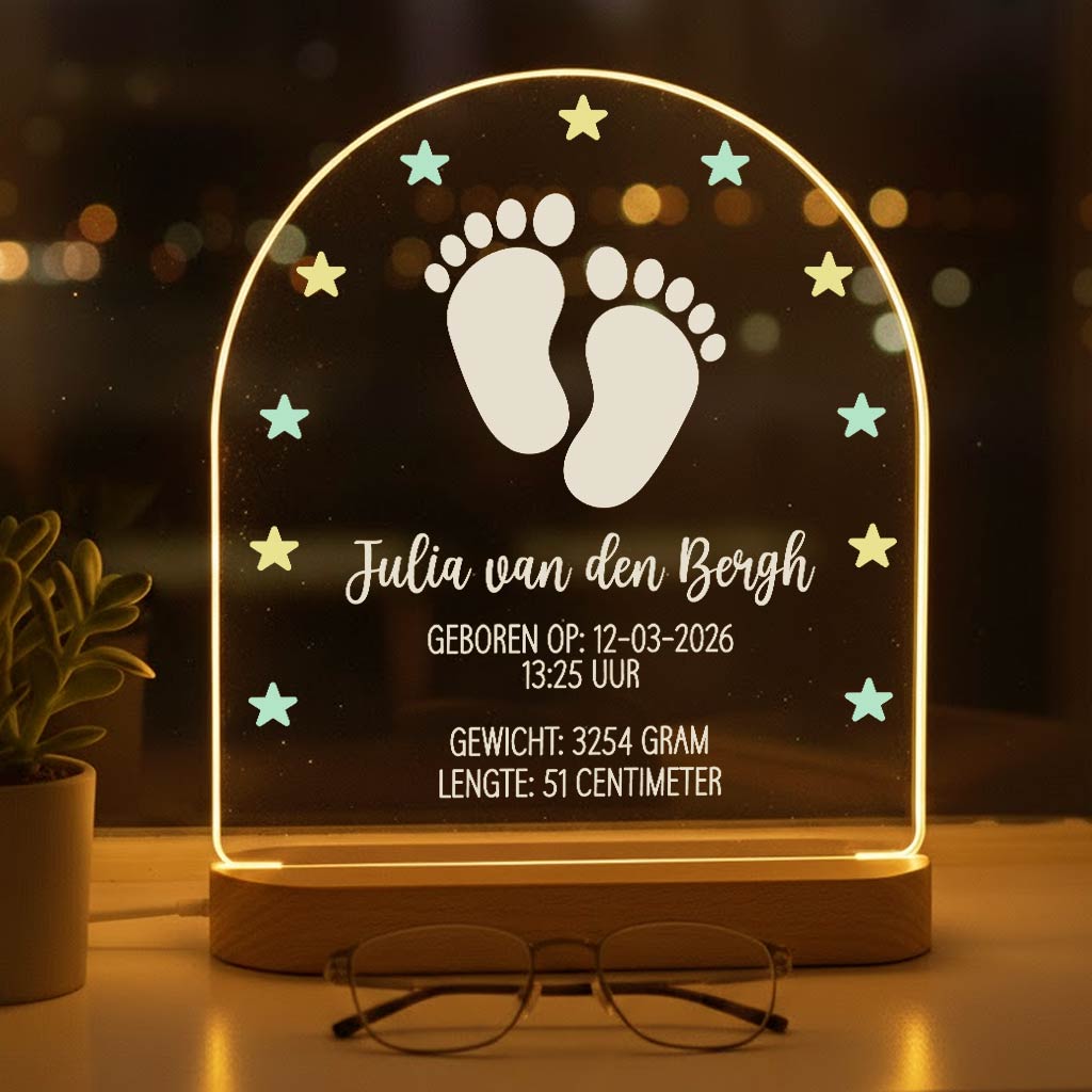 Gepersonaliseerd Kraamcadeautje - Ledlamp - Bella Mia