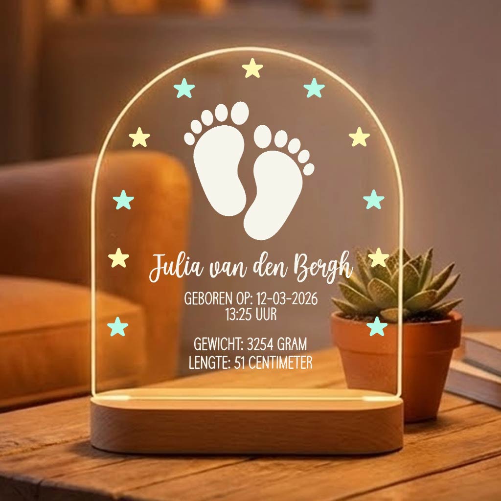 Gepersonaliseerd Kraamcadeautje - Ledlamp - Bella Mia