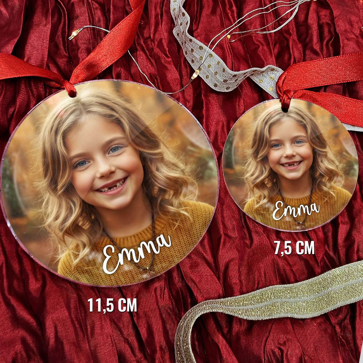 Gepersonaliseerde Fotokerstballen - Bella Mia