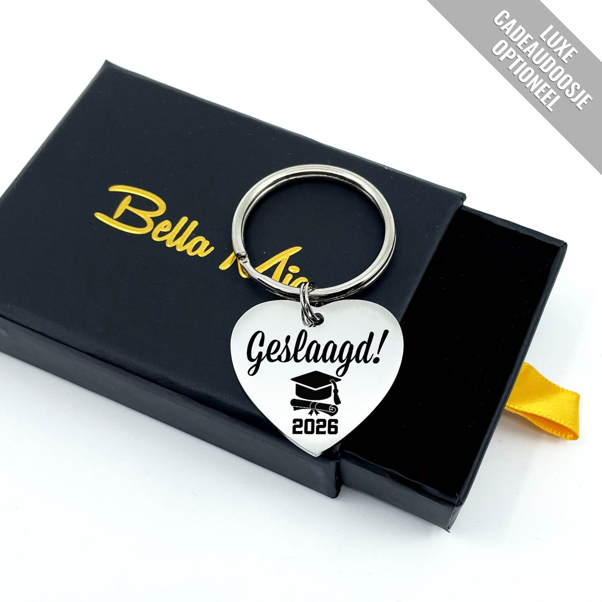 Geslaagd - Hart Sleutelhanger - Bella Mia