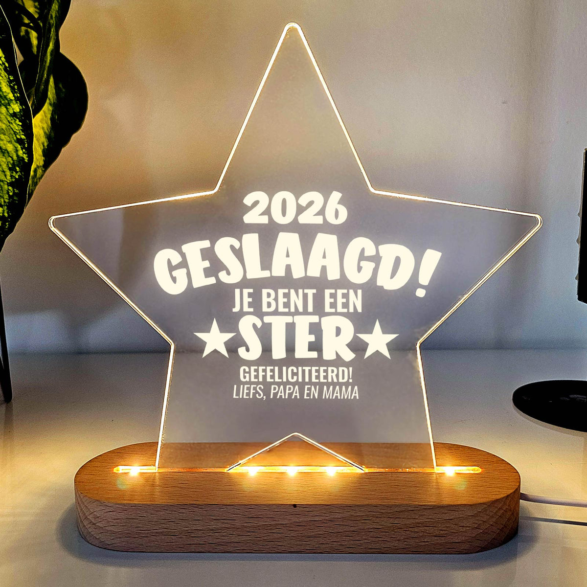 Geslaagd, je bent een ster! Lamp - Bella Mia