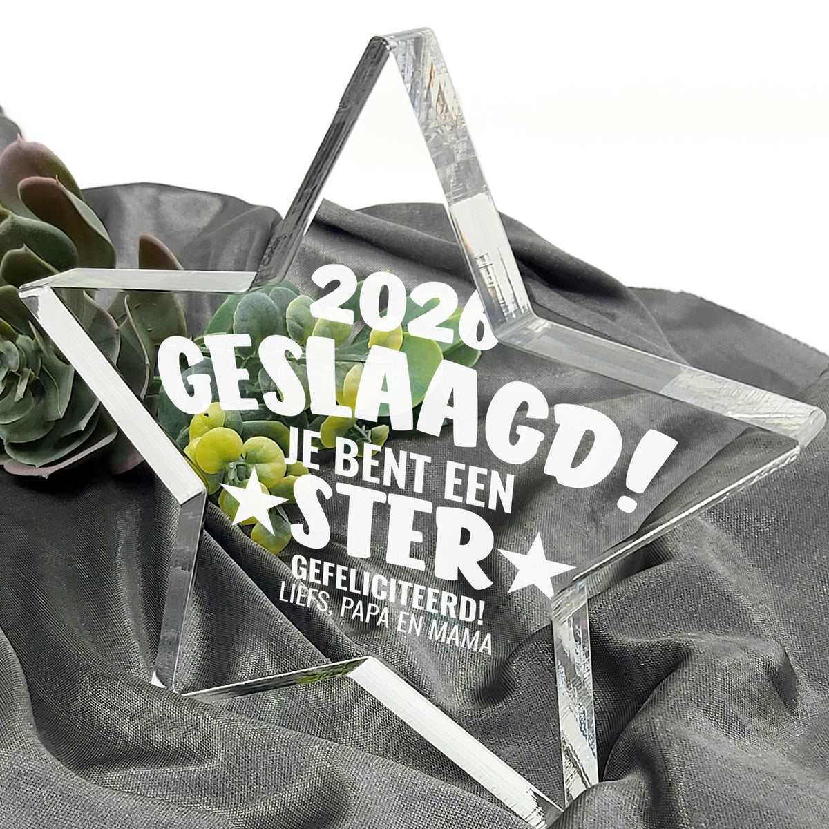 Geslaagd! Plexiglas Ster - Bella Mia