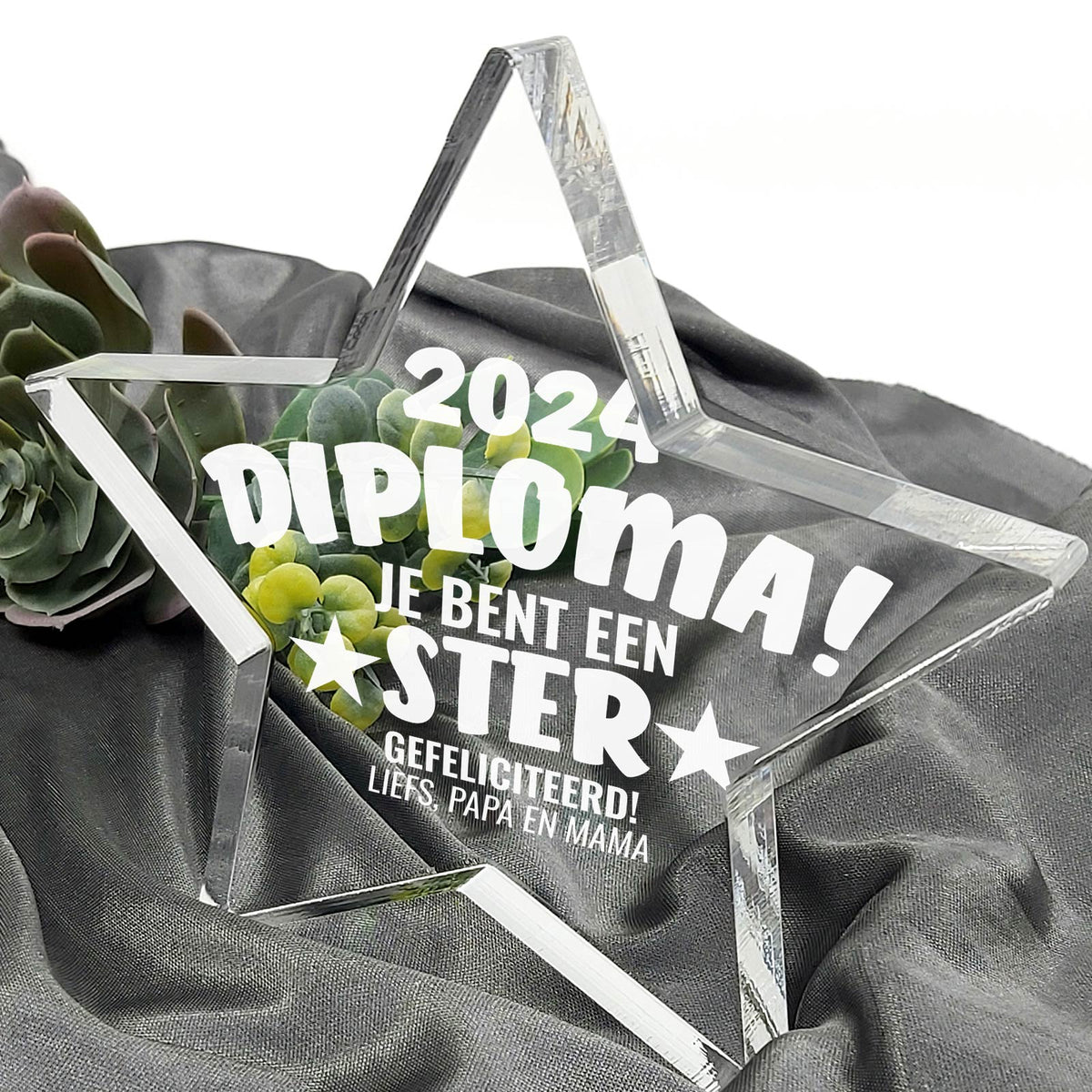 Geslaagd! Plexiglas Ster - Bella Mia