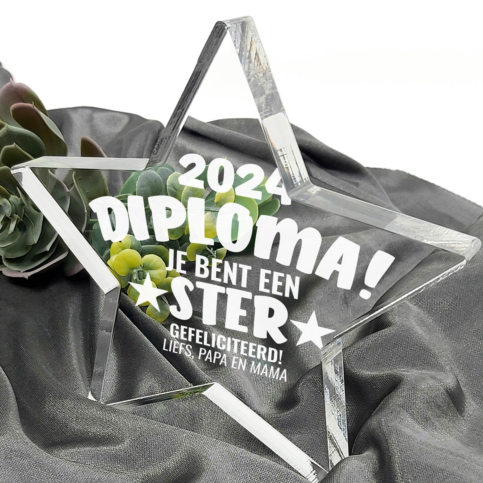 Geslaagd! Plexiglas Ster - Bella Mia