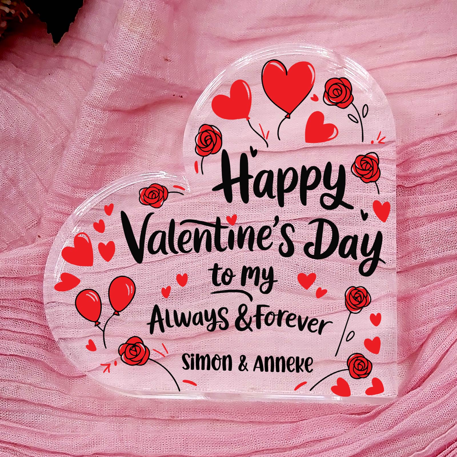 Happy Valentines day - Plexiglas Hart - Bella Mia