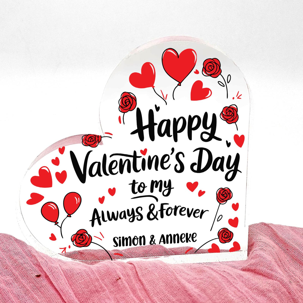 Happy Valentines day - Plexiglas Hart - Bella Mia