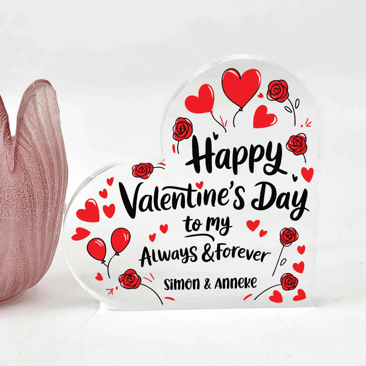 Happy Valentines day - Plexiglas Hart - Bella Mia