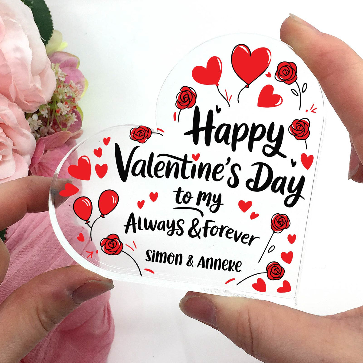 Happy Valentines day - Plexiglas Hart - Bella Mia