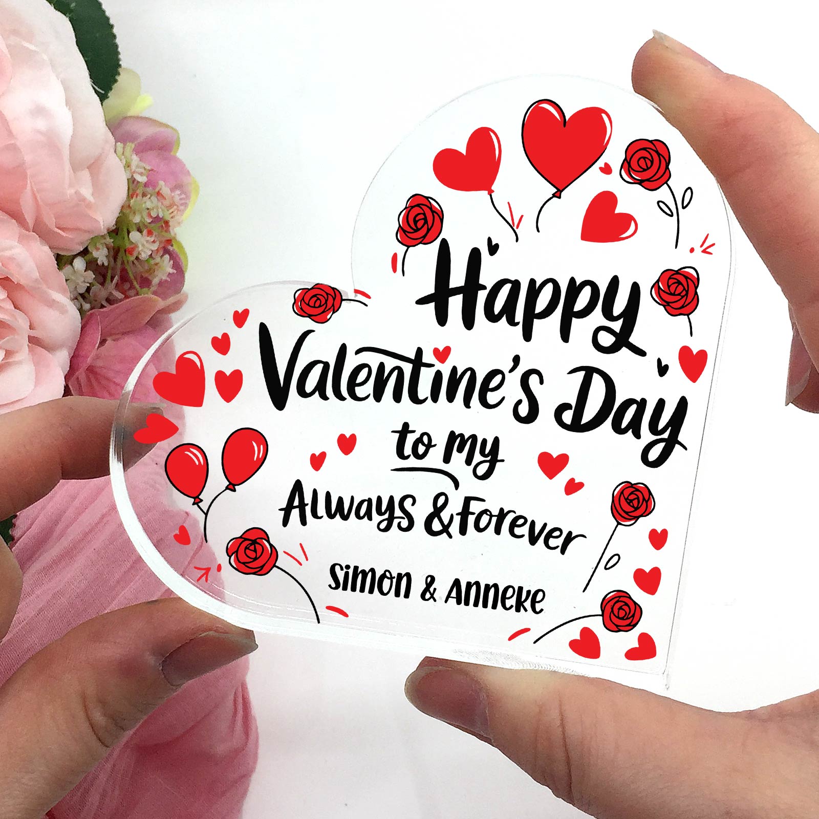 Happy Valentines day - Plexiglas Hart - Bella Mia