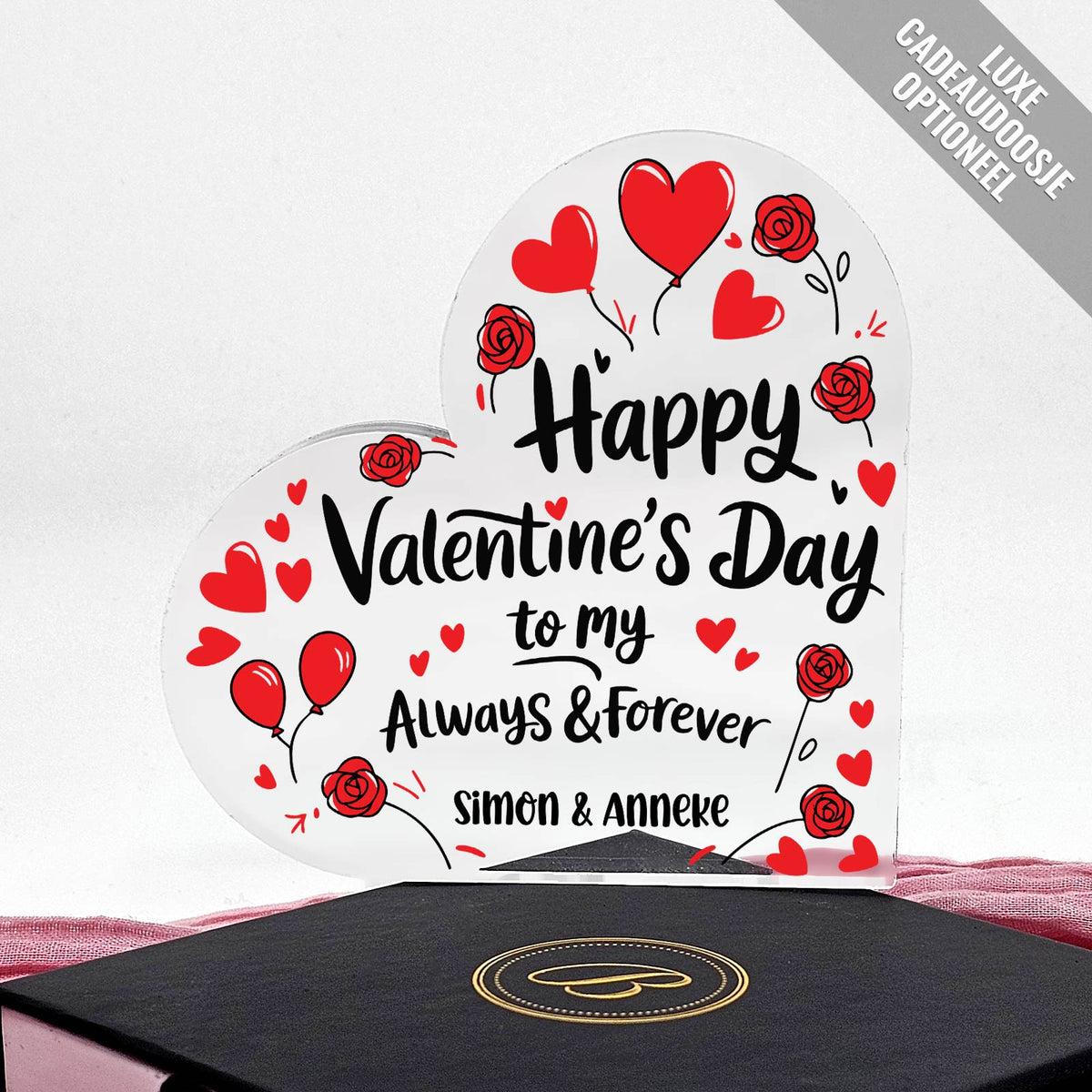 Happy Valentines day - Plexiglas Hart - Bella Mia