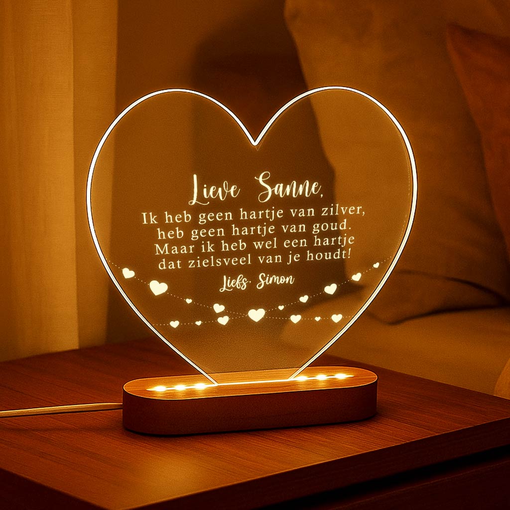 Heb geen hartje van zilver - Ledlamp - Bella Mia