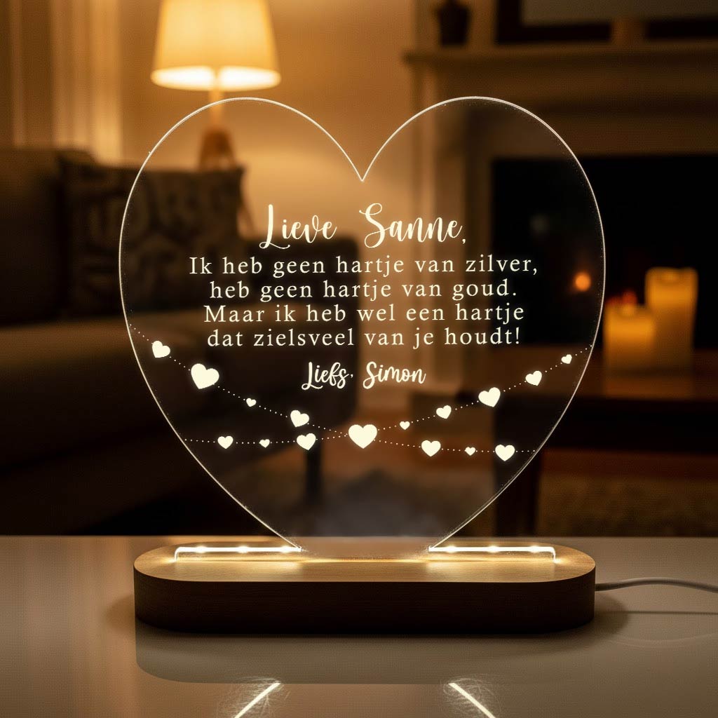 Heb geen hartje van zilver - Ledlamp - Bella Mia