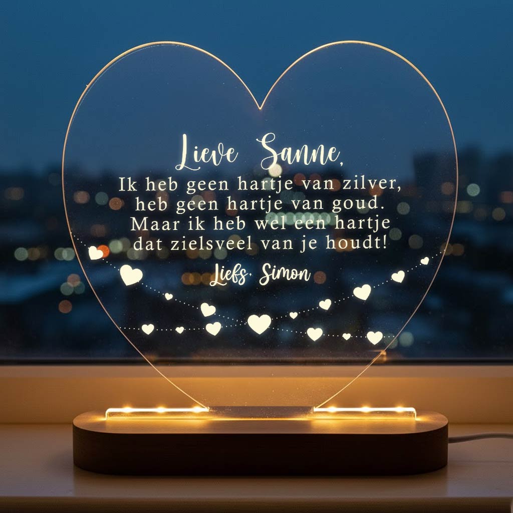 Heb geen hartje van zilver - Ledlamp - Bella Mia