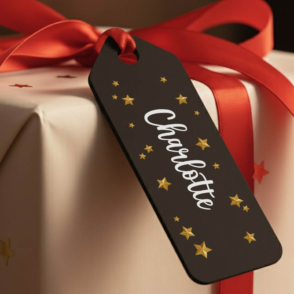 Herbruikbaar Chique Mat Zwart Naamkaartje van Plexiglas - Bella Mia