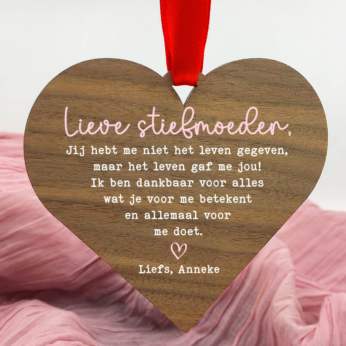 Het leven gaf me jou - Hart van walnoot hout - Bella Mia