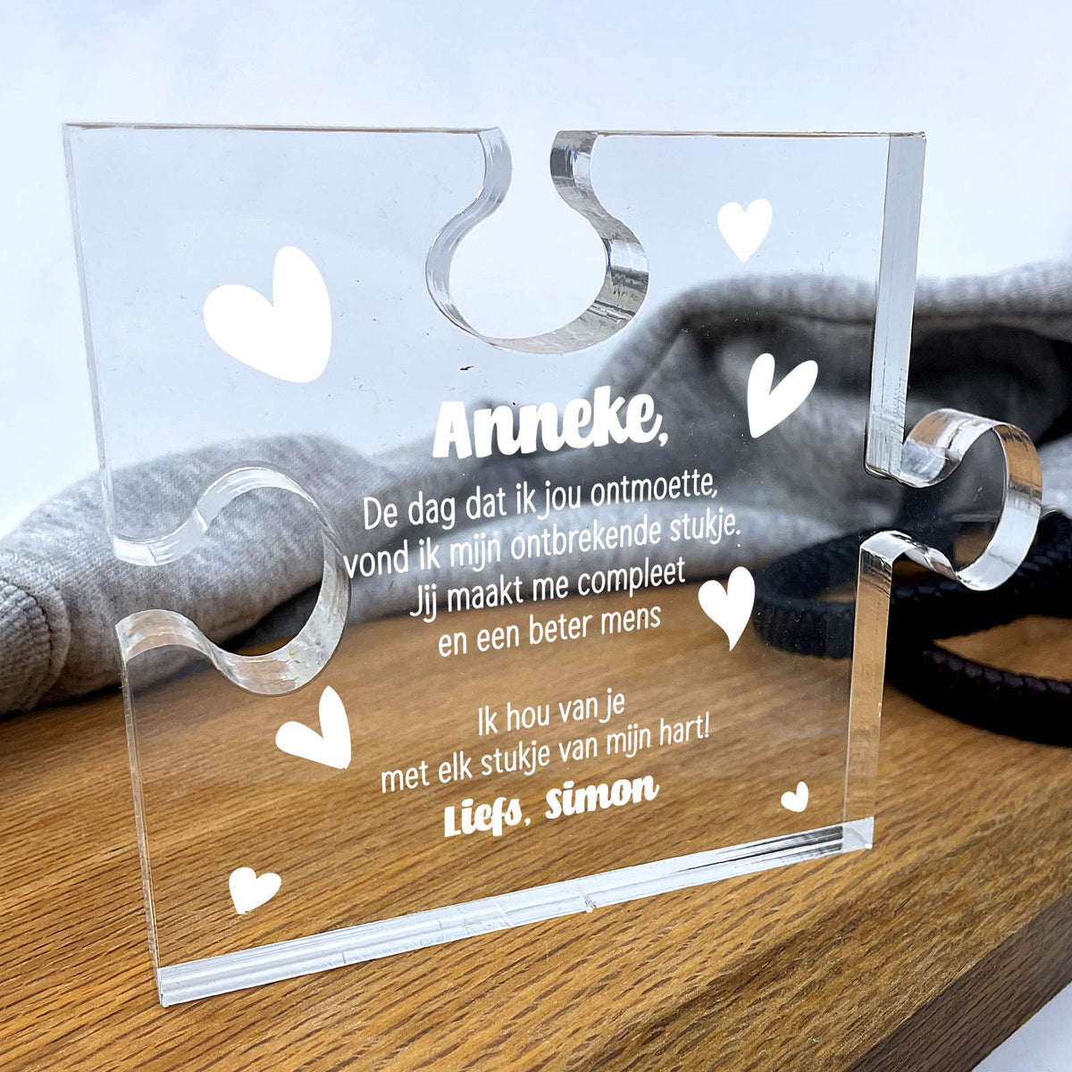 Het ontbrekende stukje - Plexiglas Puzzelstukje - Bella Mia