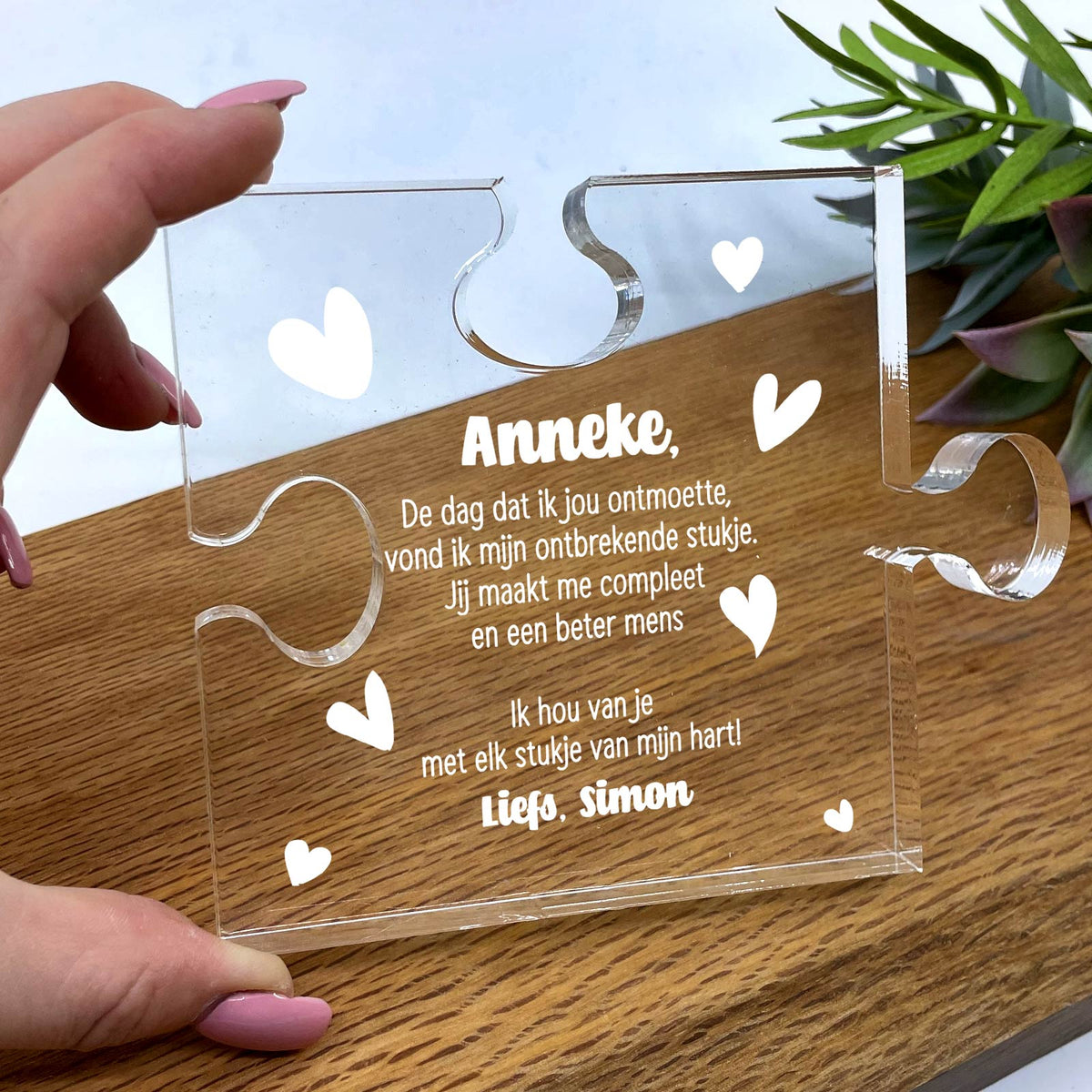 Het ontbrekende stukje - Plexiglas Puzzelstukje - Bella Mia