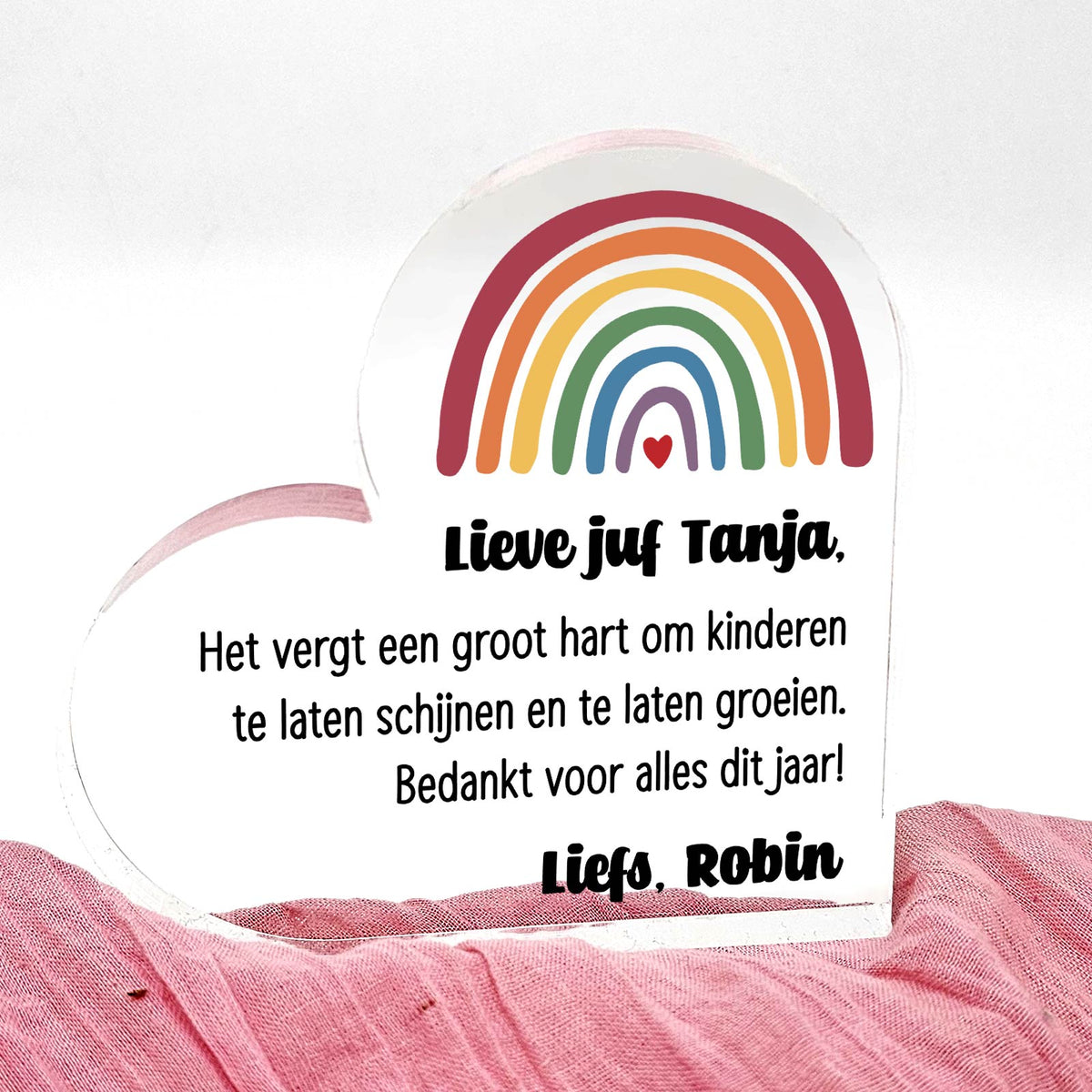 Het vergt een groot hart! - Hart van Plexi Glas - Bella Mia