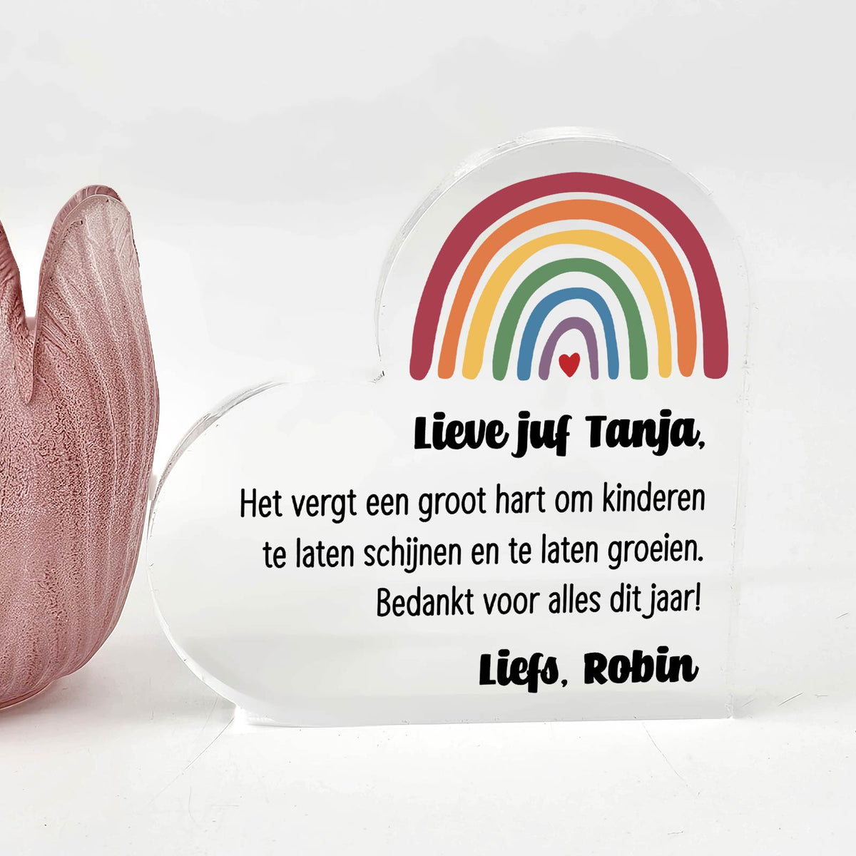 Het vergt een groot hart! - Hart van Plexi Glas - Bella Mia