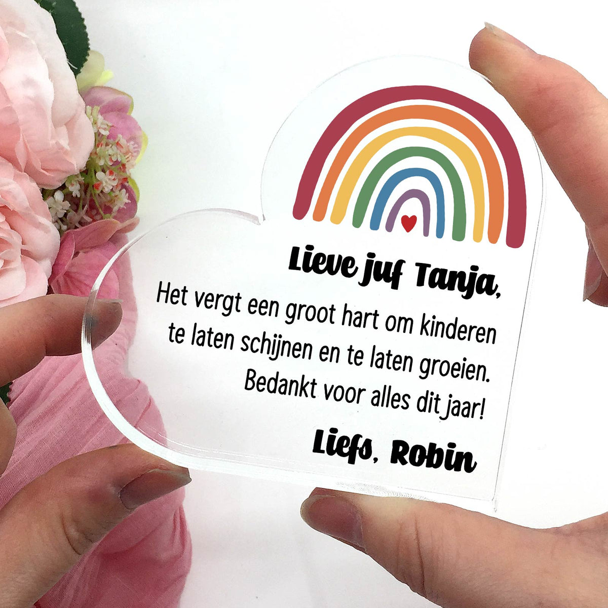 Het vergt een groot hart! - Hart van Plexi Glas - Bella Mia