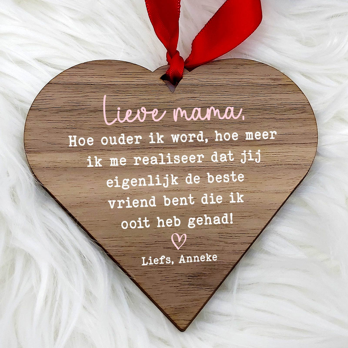 Hoe ouder ik wordt - Hart van walnoot hout - Bella Mia