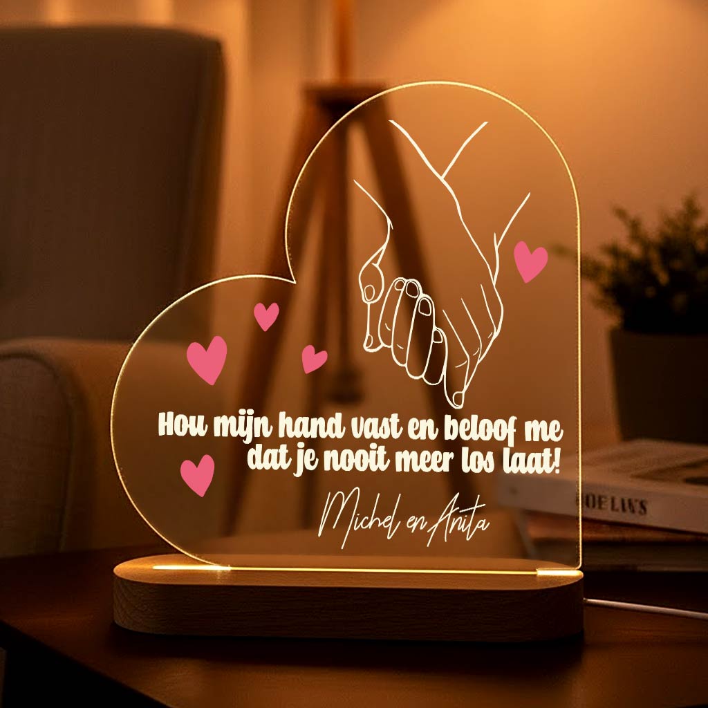 Hou mijn hand vast - Ledlamp - Bella Mia