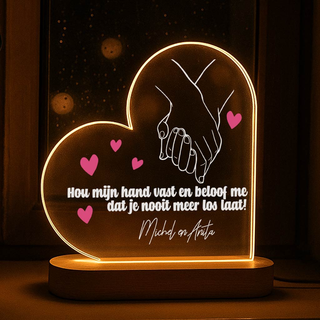 Hou mijn hand vast - Ledlamp - Bella Mia