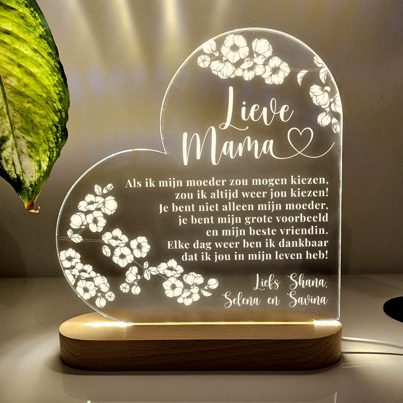 Ik zou altijd jou kiezen! Hart Ledlamp - Bella Mia