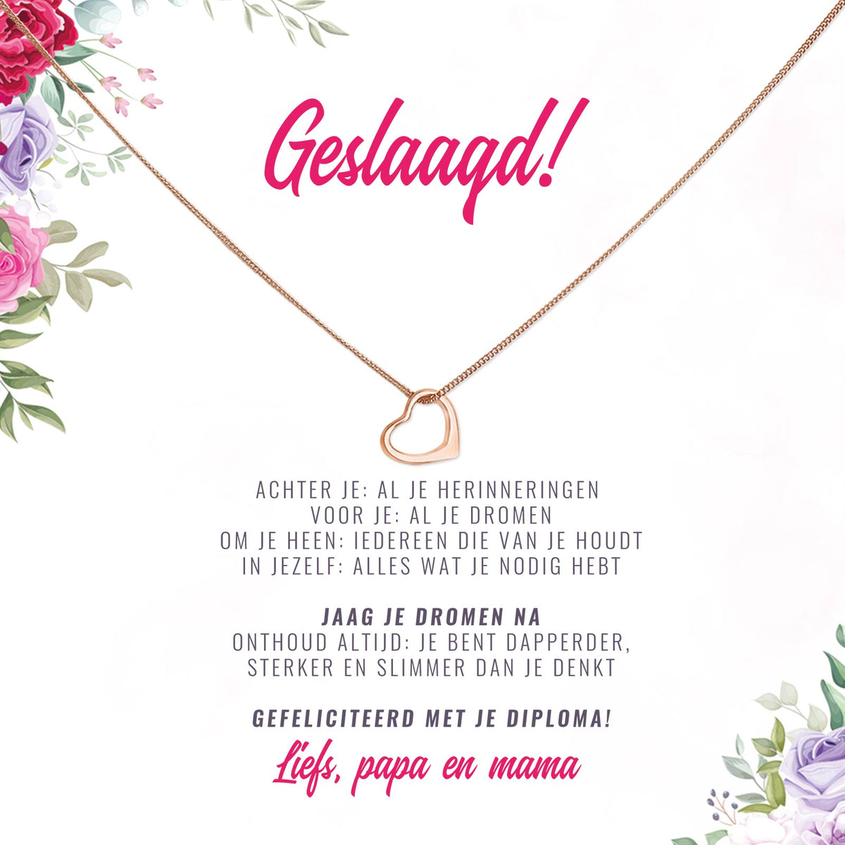 Jaag je dromen na - Hart Ketting - Bella Mia