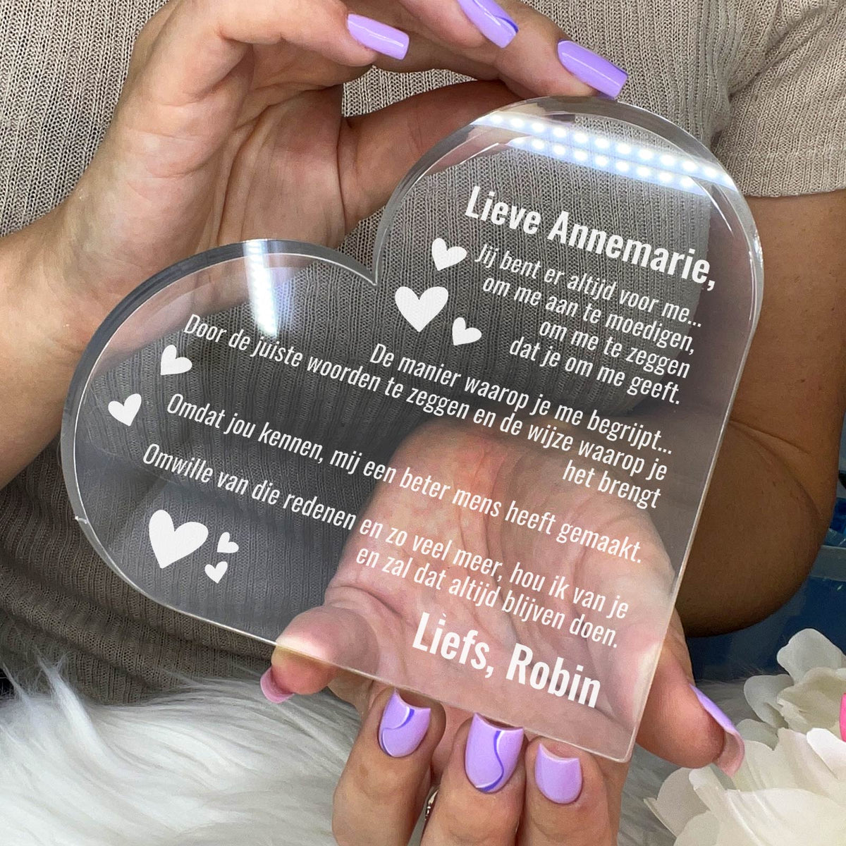 Je bent er altijd voor me Hart van Plexiglas - Bella Mia