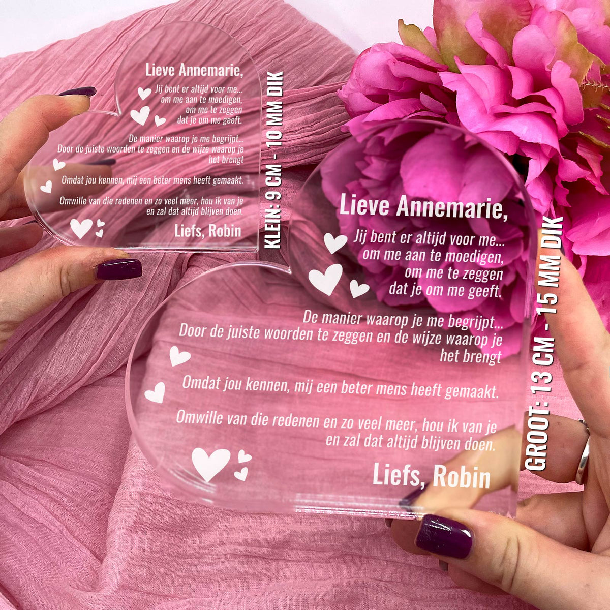 Je bent er altijd voor me Hart van Plexiglas - Bella Mia