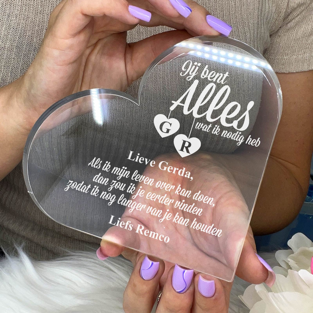 Jij Bent Alles Wat Ik Nodig Heb Hart van Plexi Glas - Bella Mia