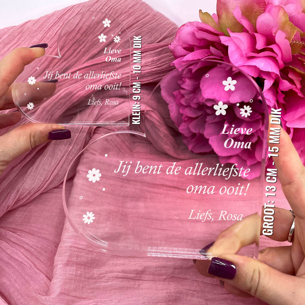 Jij Bent De Allerliefste Oma Ooit - Oma Hart van Plexi Glas - Bella Mia