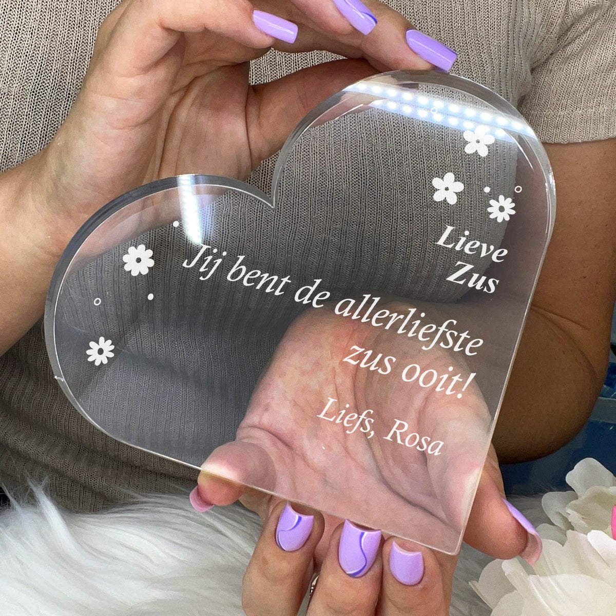 Jij Bent De Allerliefste Zus Ooit - Zus Hart van Plexi Glas - Bella Mia
