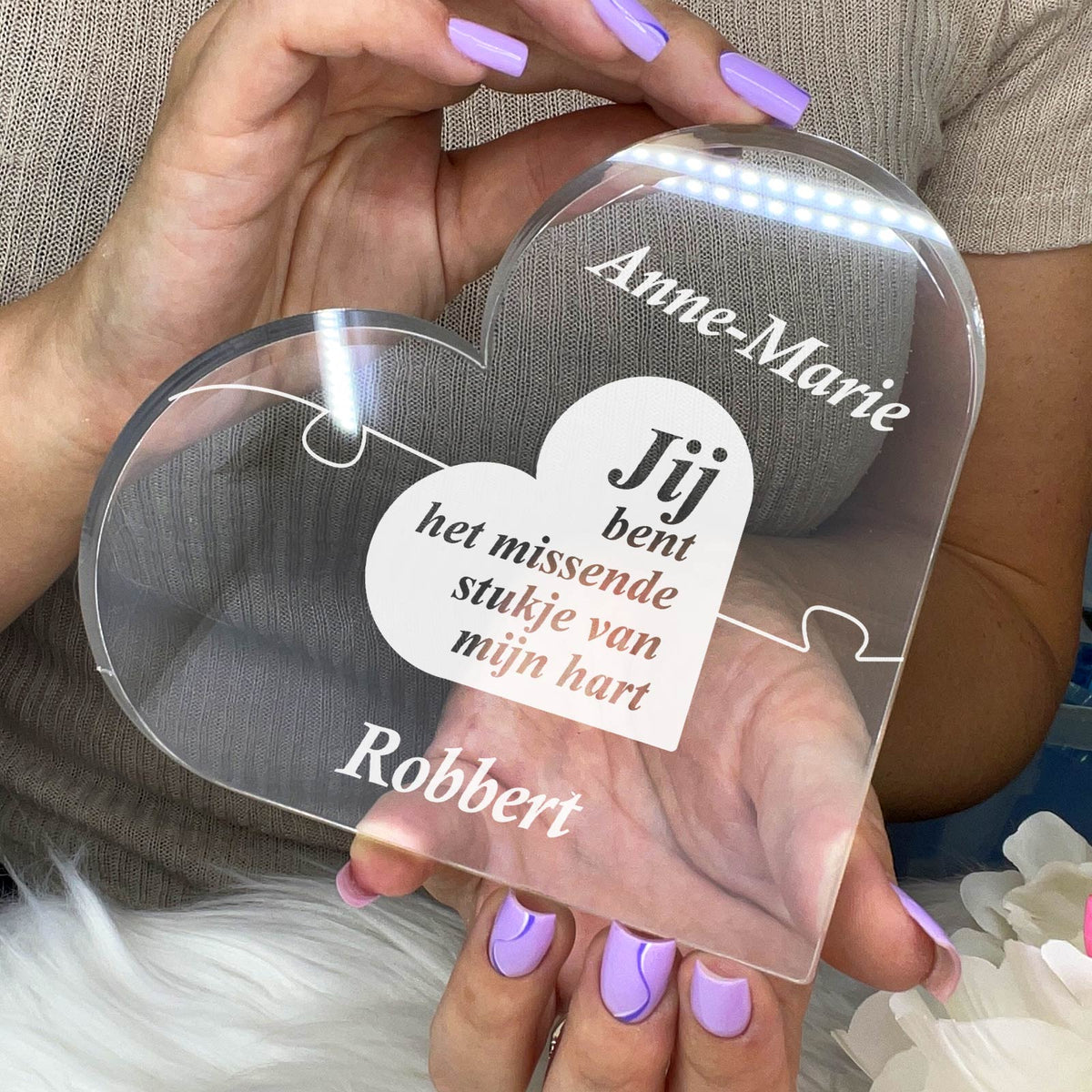 Jij Bent Het Missende Stukje Hart van Plexi Glas - Bella Mia
