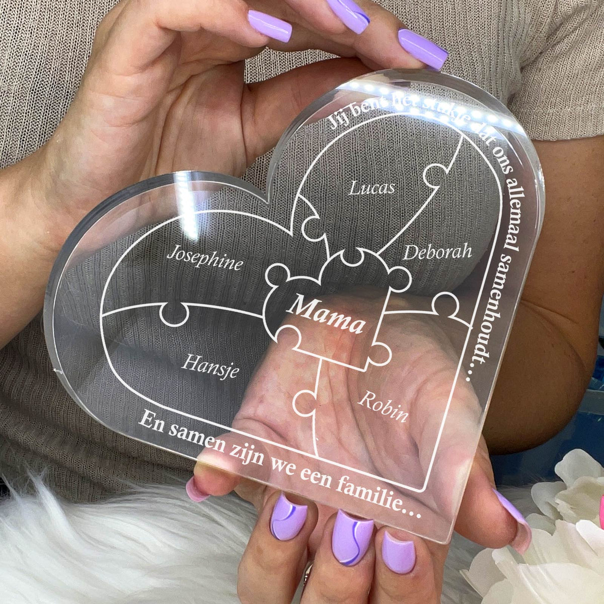 Jij Bent Het Stukje.... Puzzel Hart van Plexi Glas - Bella Mia