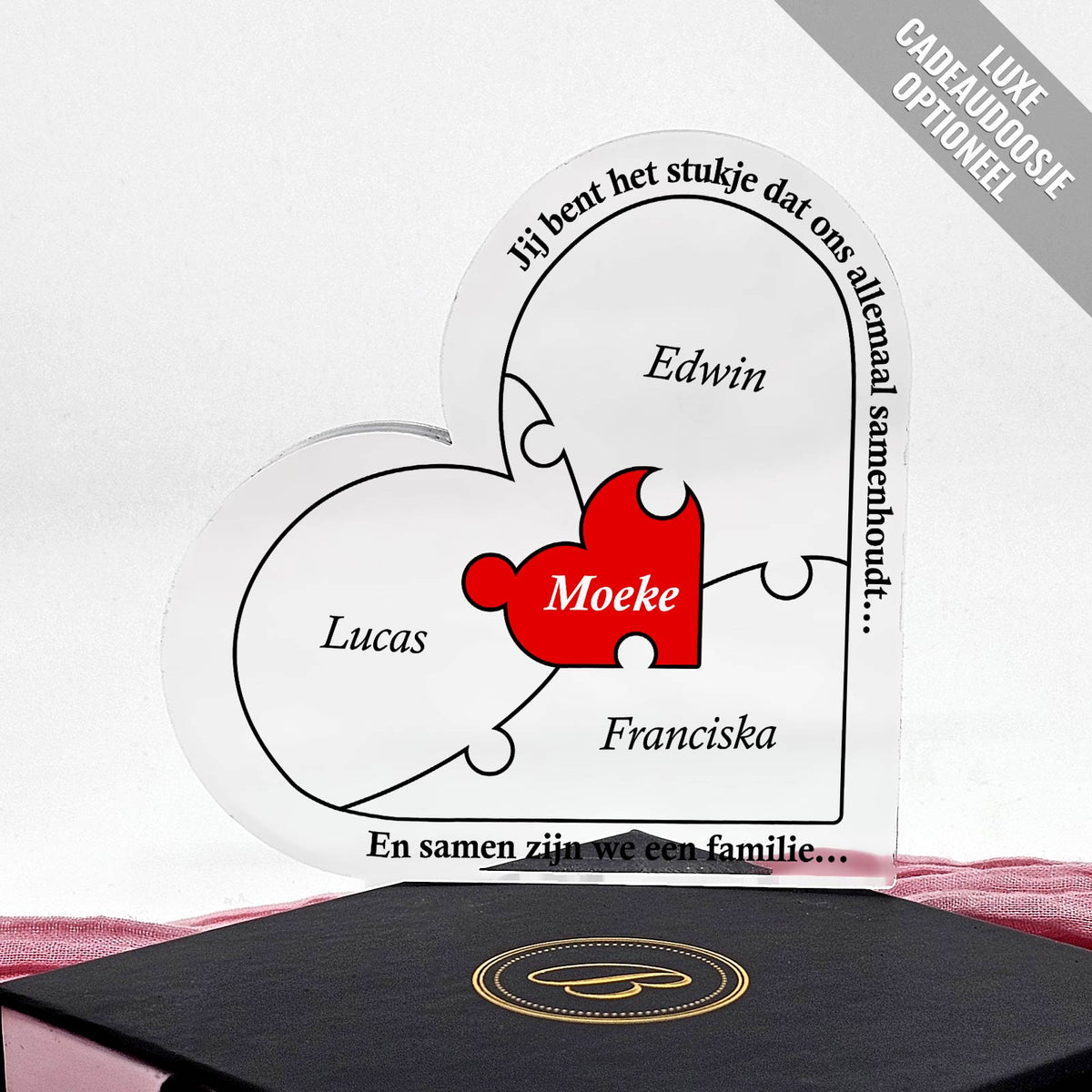 Jij Bent Het Stukje.... Puzzel Plexiglas Hart - Bella Mia