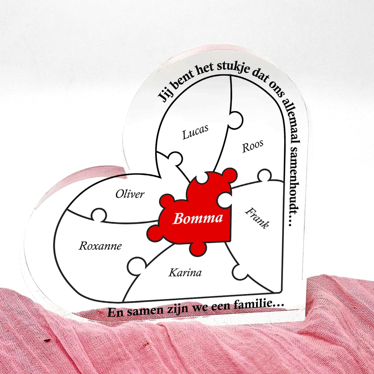 Jij Bent Het Stukje.... Puzzel Plexiglas Hart - Bella Mia