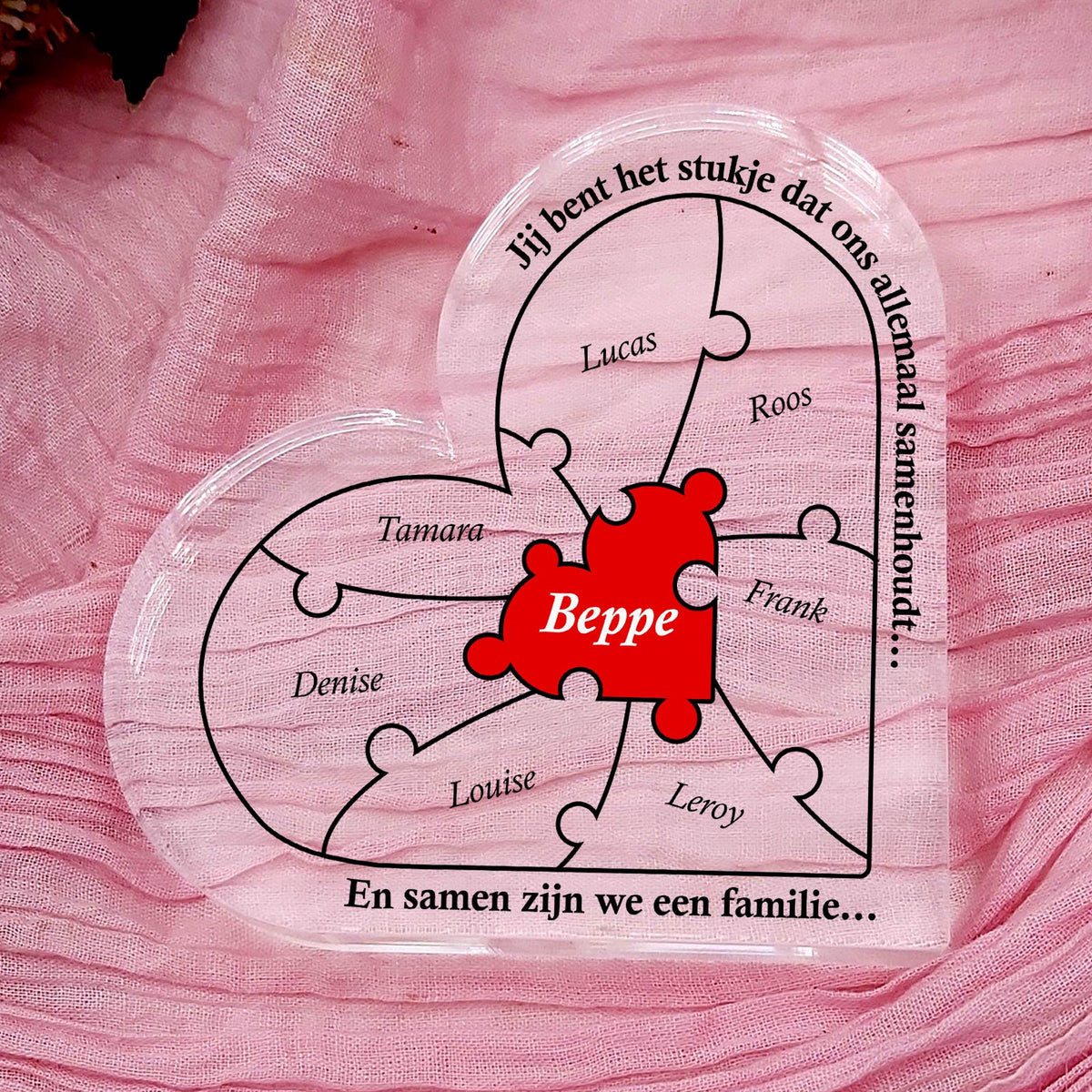 Jij Bent Het Stukje.... Puzzel Plexiglas Hart - Bella Mia